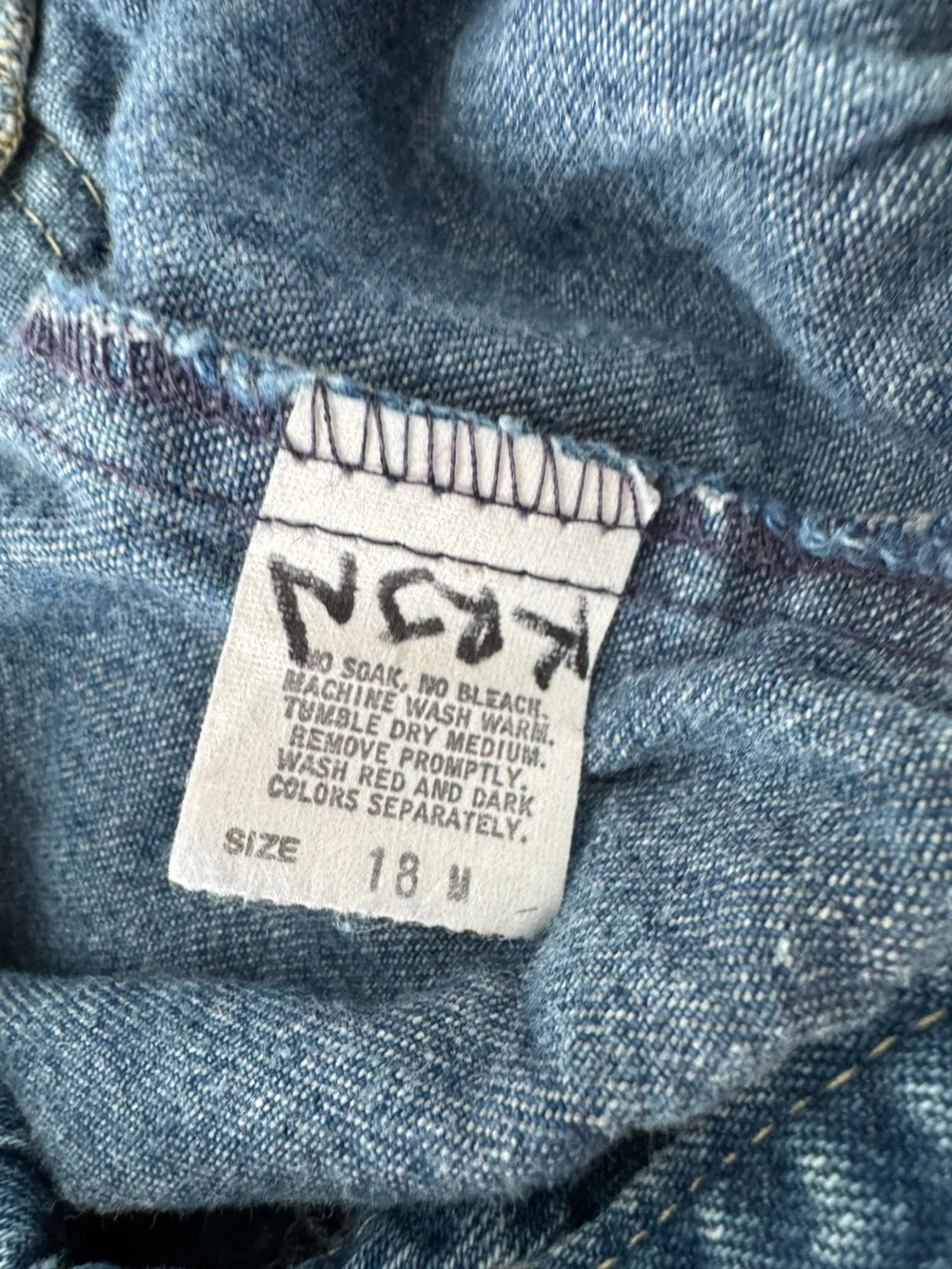 Vintage OshKosh Denim Overalls Baby 18M Classic 90s Style Vestbak